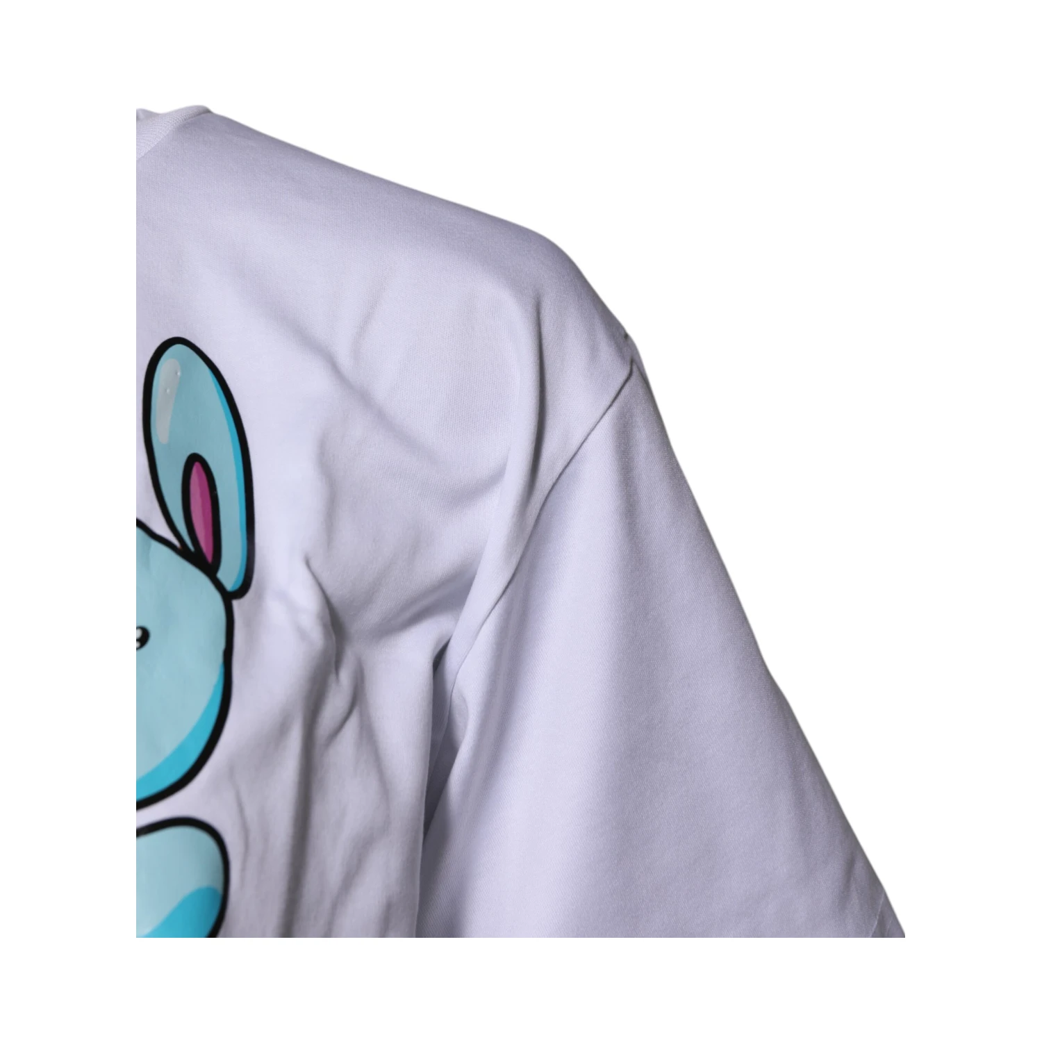 White Printed Cotton Crew Neck Tee T-shirt