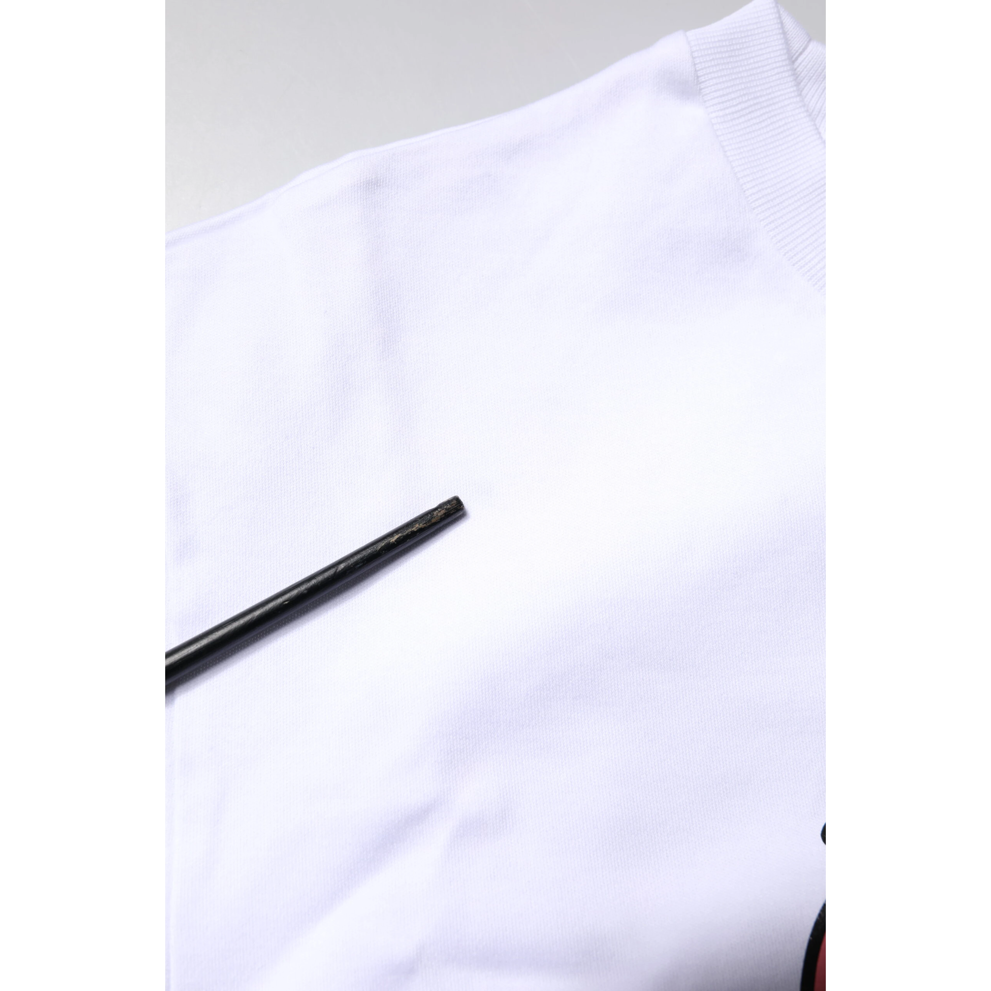 White Printed Cotton Crew Neck Tee T-shirt