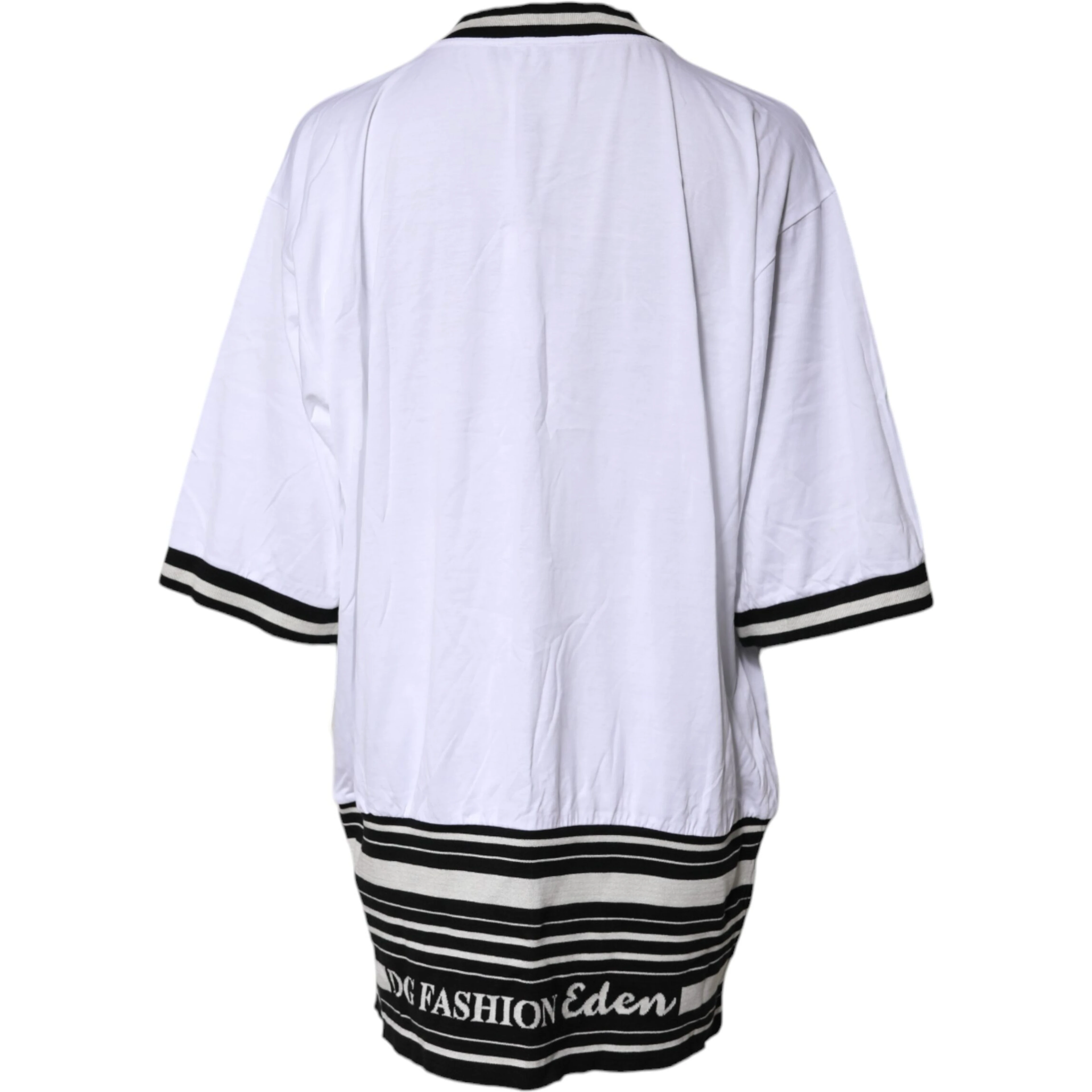 White Cotton DG Fashion Crew Neck Tee T-shirt