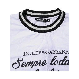 White Cotton DG Fashion Crew Neck Tee T-shirt