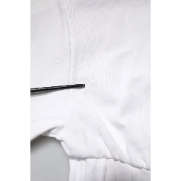 White Cotton Blend 3/4 Sleeves Blouse Top