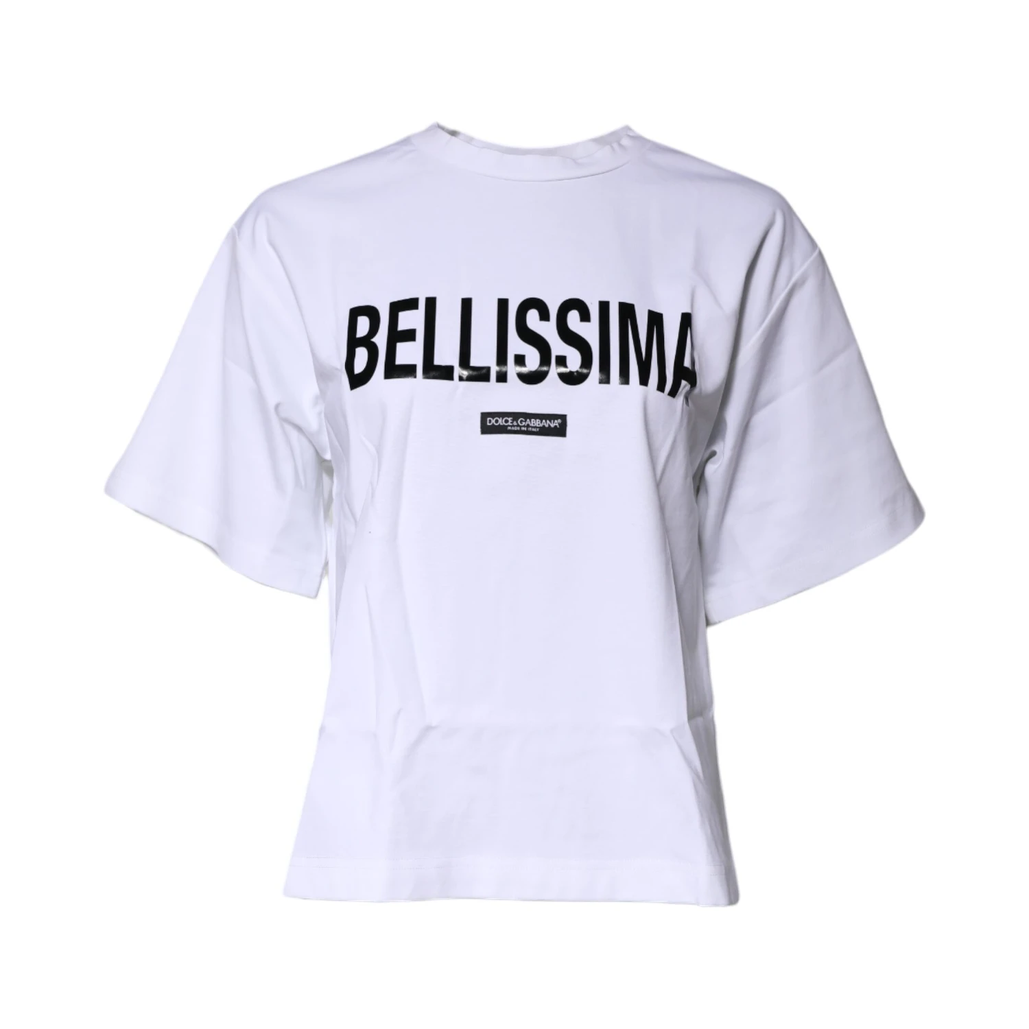 White Bellissima Cotton Crew Neck T-shirt