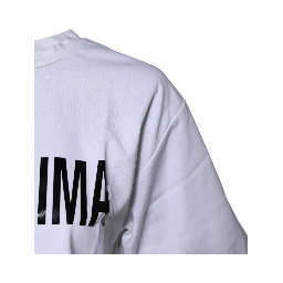 White Bellissima Cotton Crew Neck T-shirt