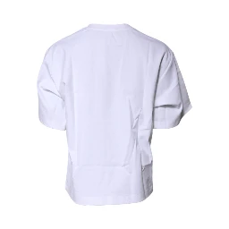 White Bellissima Cotton Crew Neck T-shirt