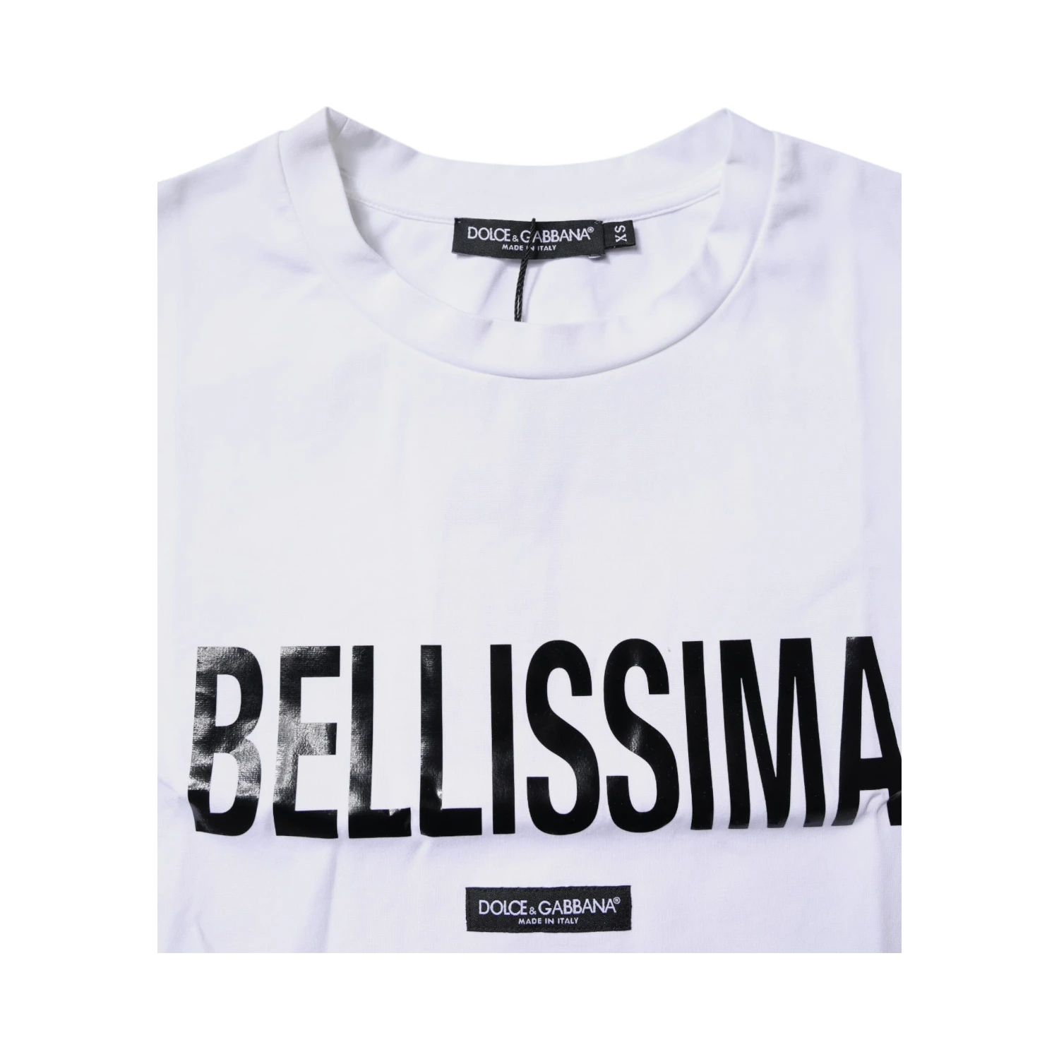 White Bellissima Cotton Crew Neck T-shirt
