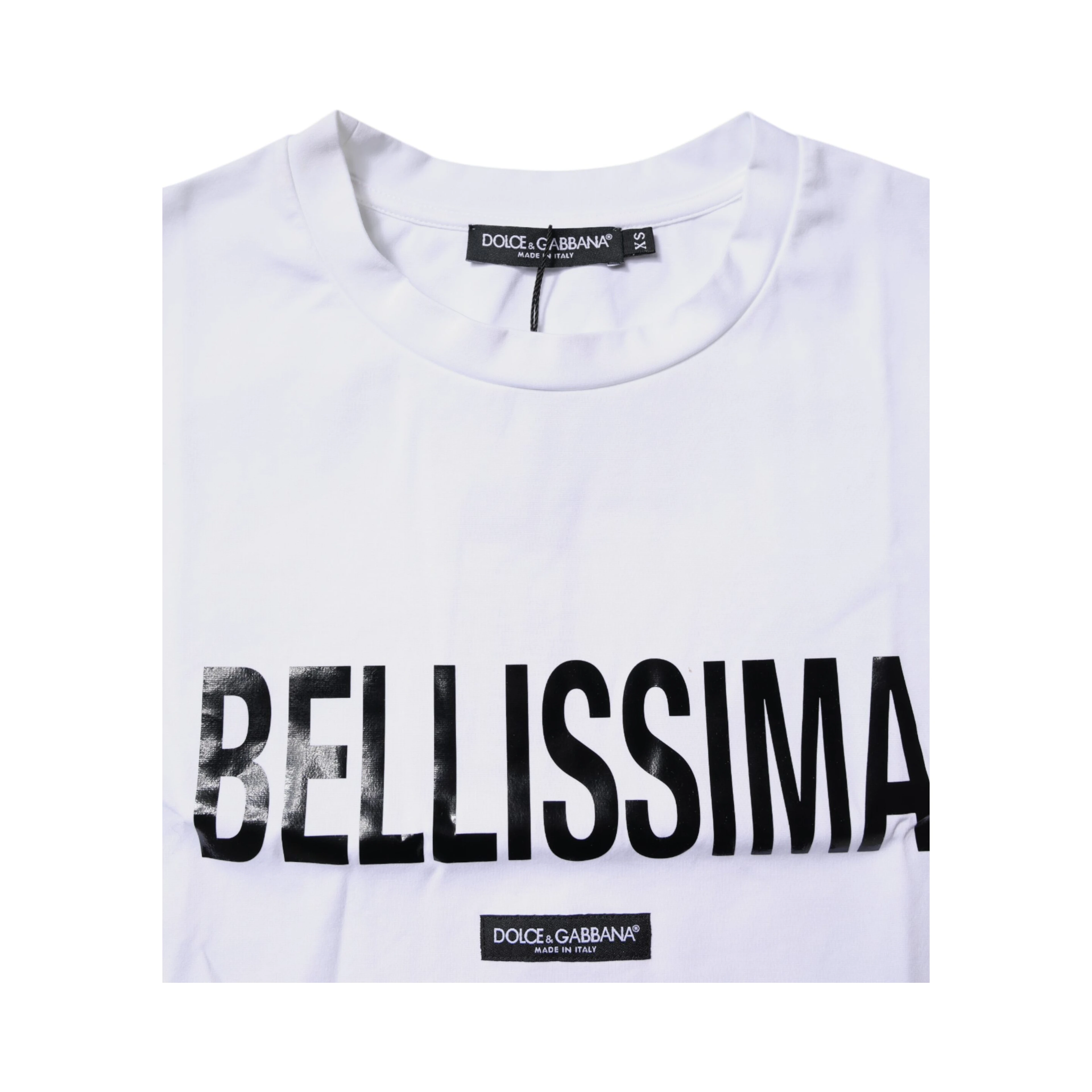 White Bellissima Cotton Crew Neck T-shirt
