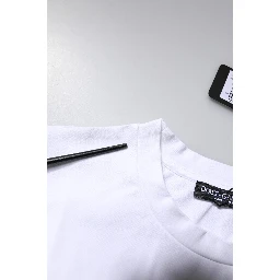 White Bellissima Cotton Crew Neck T-shirt