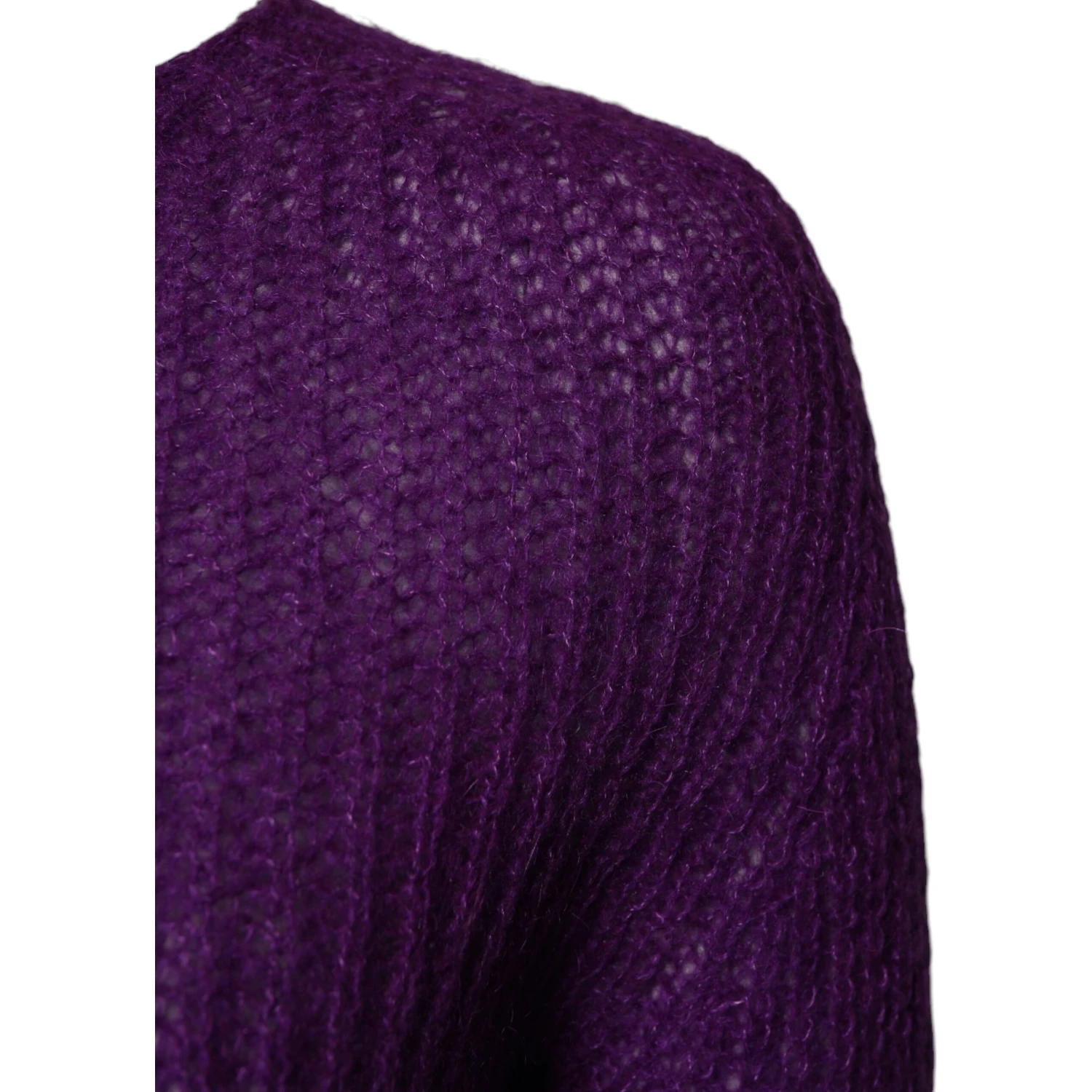 Violet Knitted Long Sleeves Round Neck Sweater