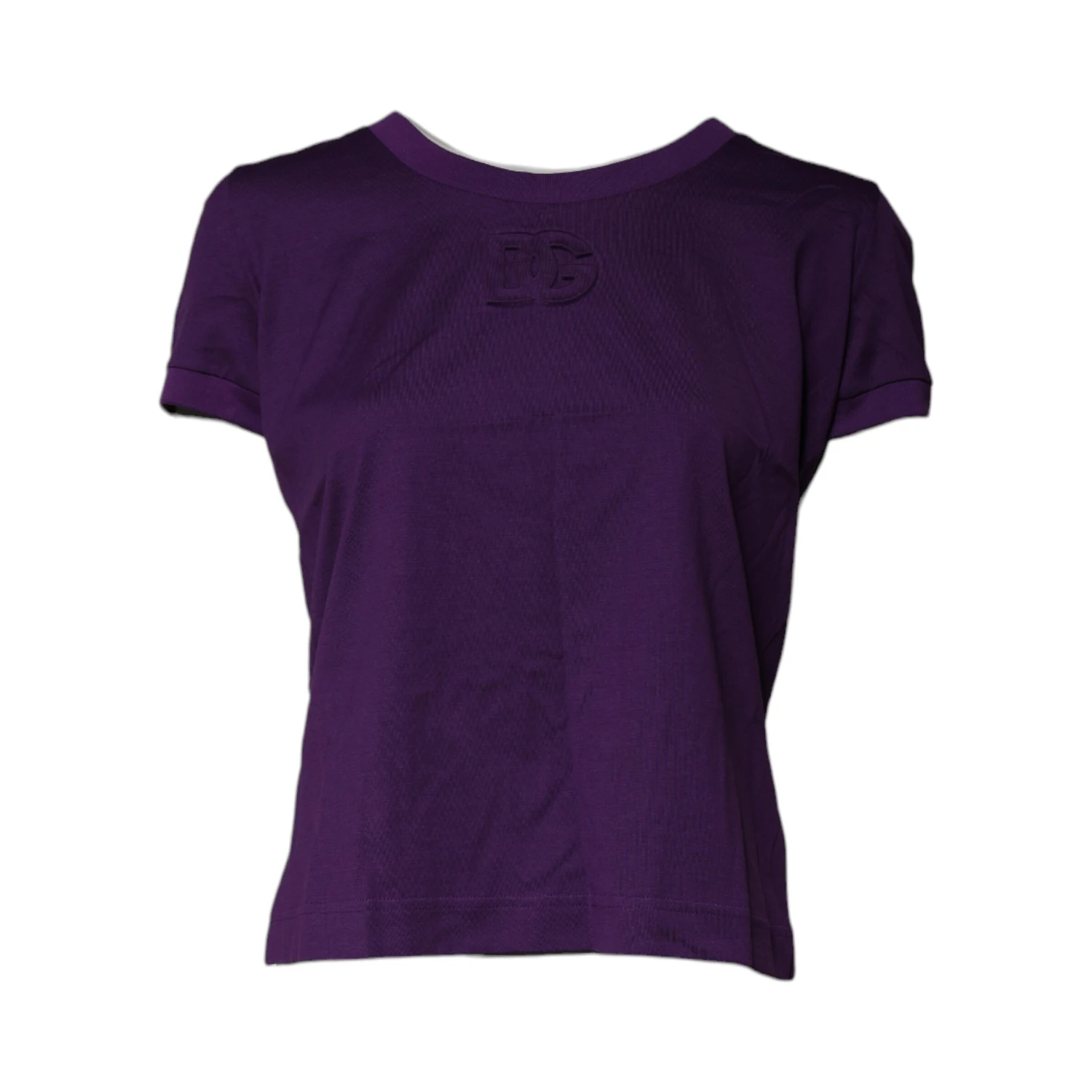 Violet Cotton Crewneck Short Sleeves T-shirt