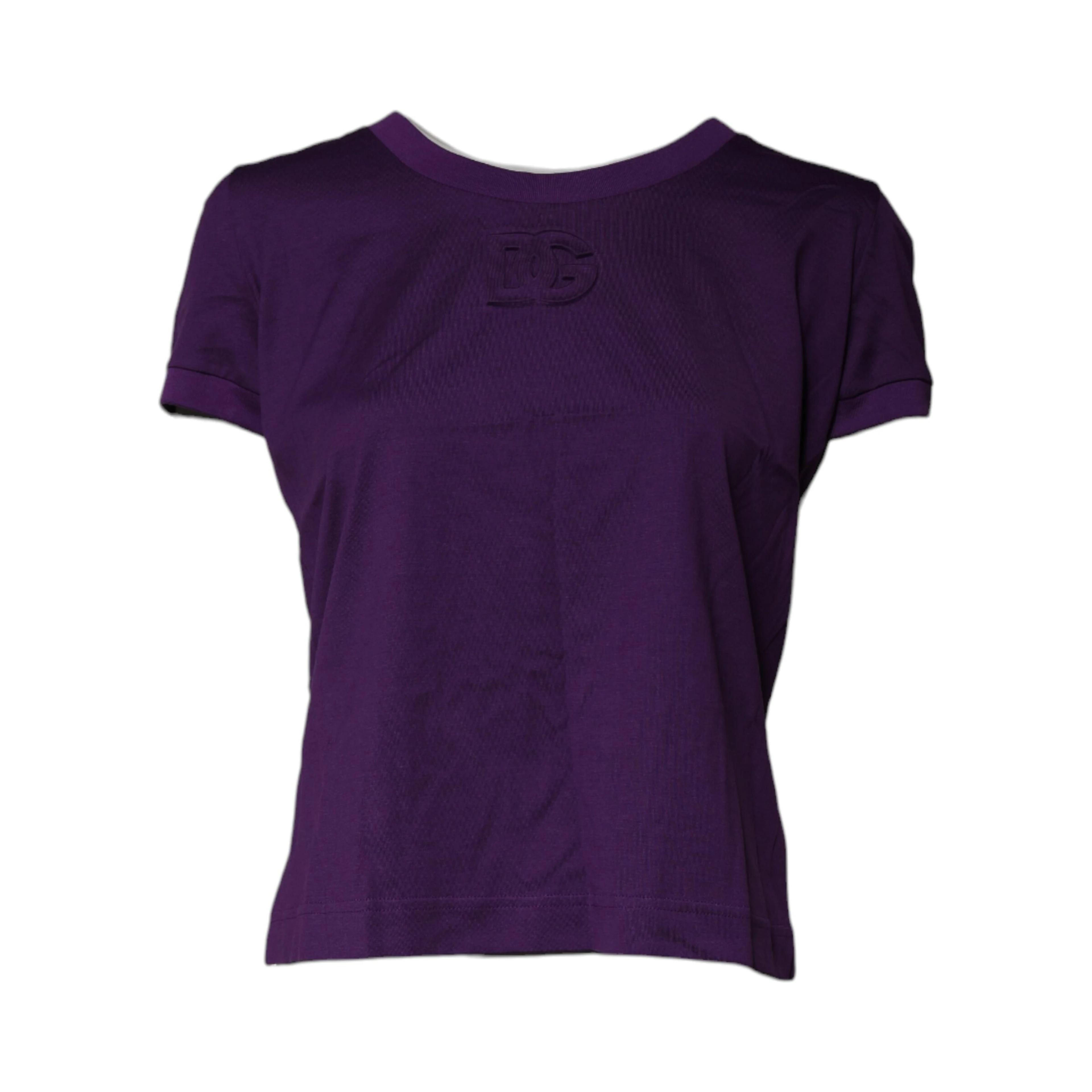 Violet Cotton Crewneck Short Sleeves T-shirt