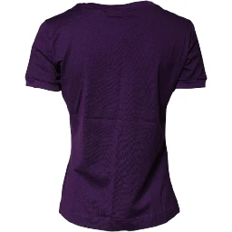 Violet Cotton Crewneck Short Sleeves T-shirt