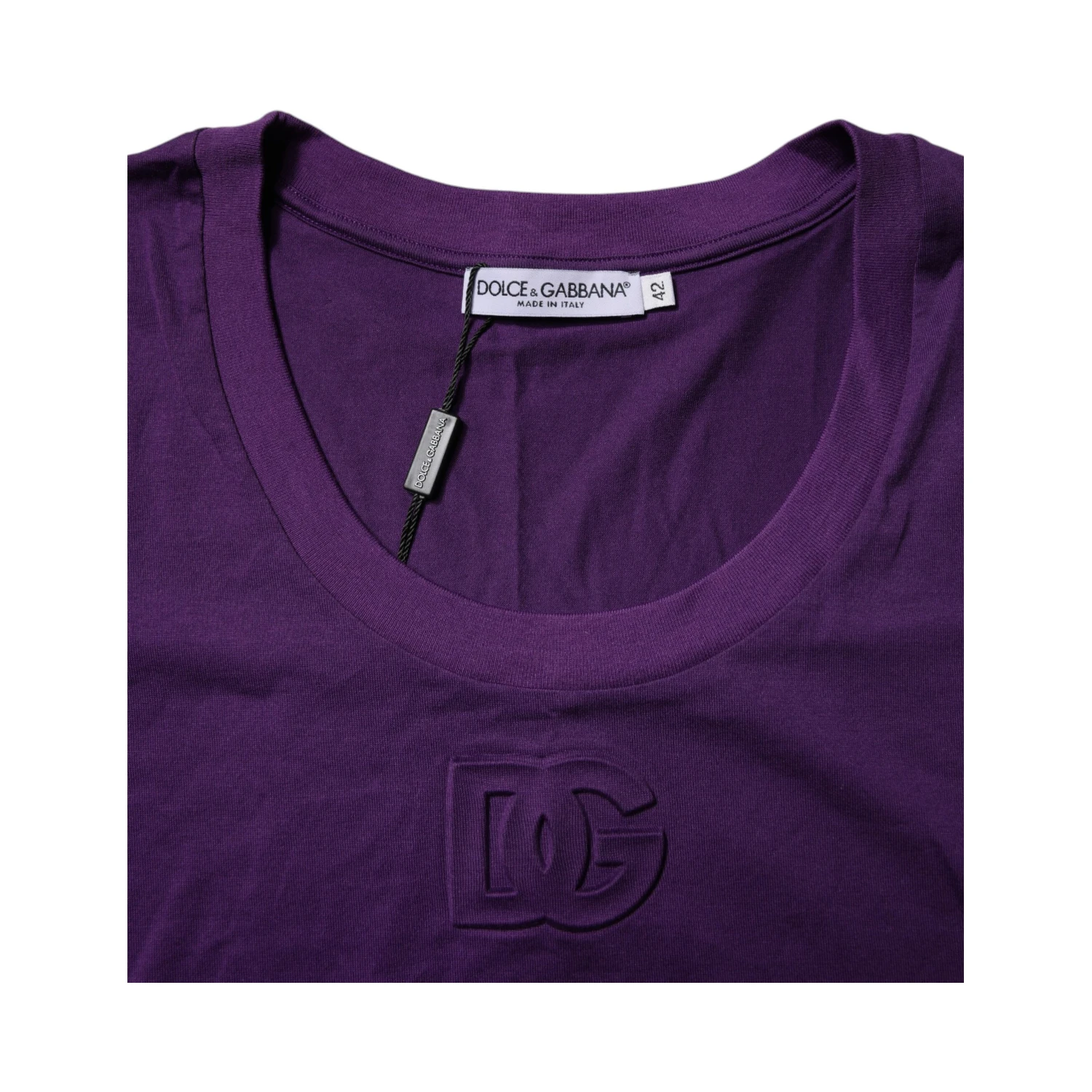 Violet Cotton Crewneck Short Sleeves T-shirt