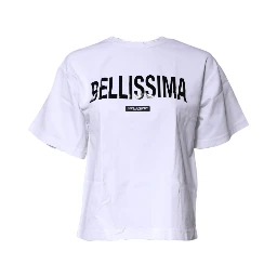 White Bellissima Cotton Crew Neck T-shirt