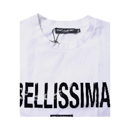 White Bellissima Cotton Crew Neck T-shirt