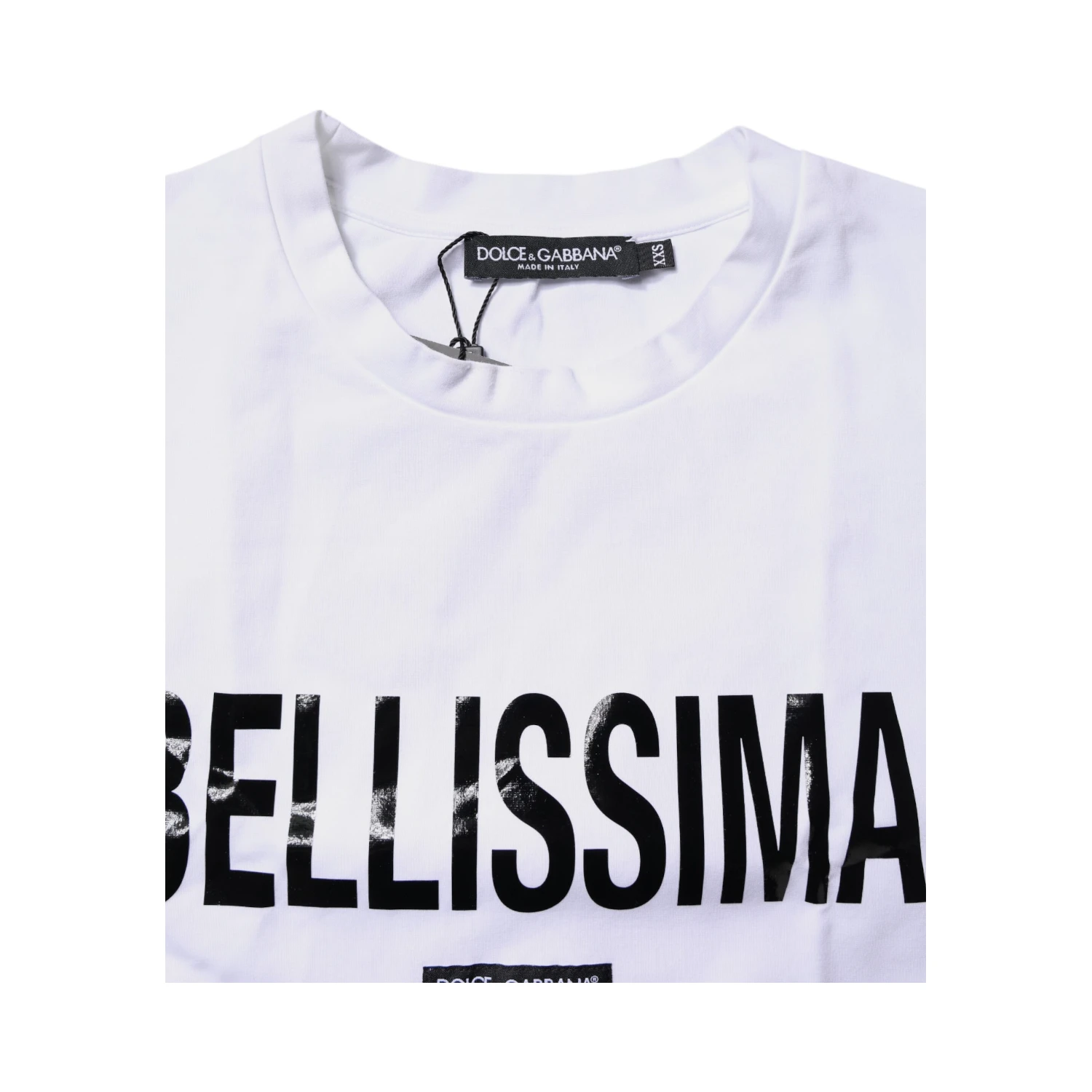 White Bellissima Cotton Crew Neck T-shirt