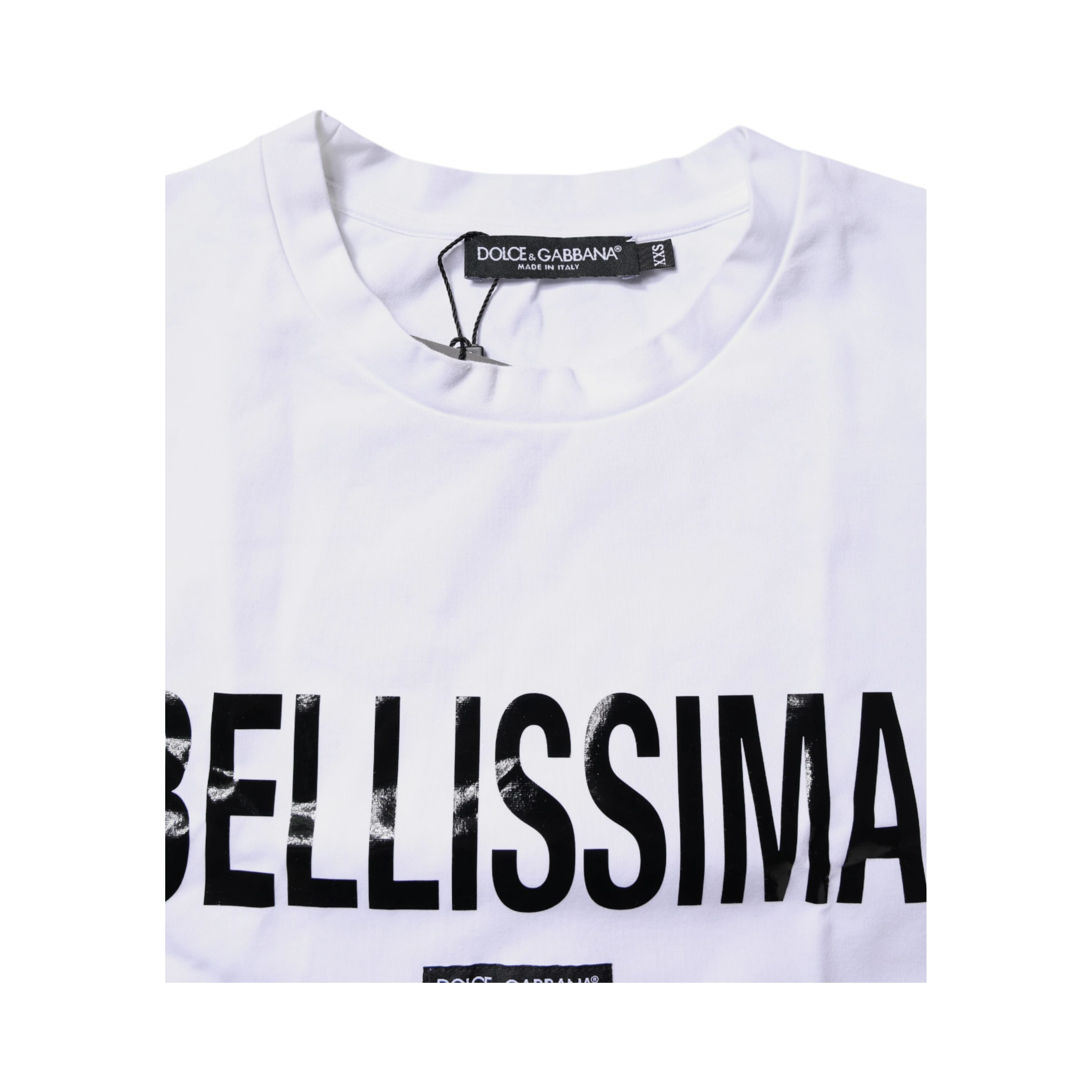 White Bellissima Cotton Crew Neck T-shirt