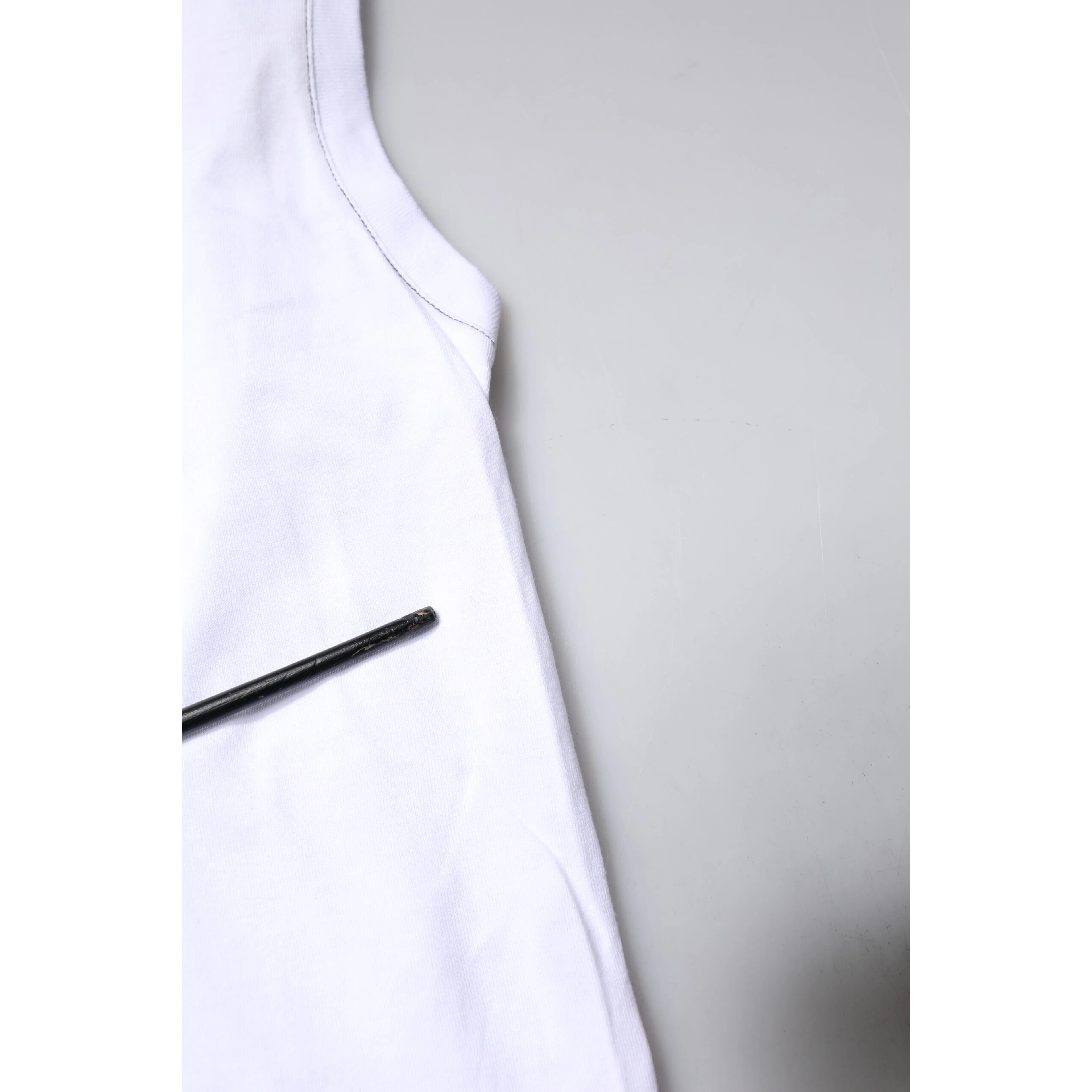 White Cotton Sleeveless Printed Tank T-shirt