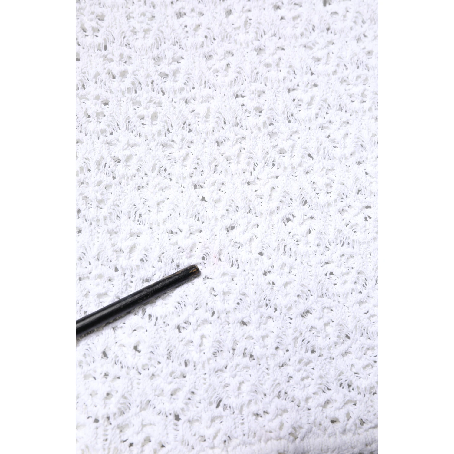 White Viscose Short Sleeve Crochet Top