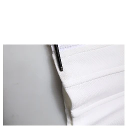 White Cotton Blend 3/4 Sleeves Blouse Top