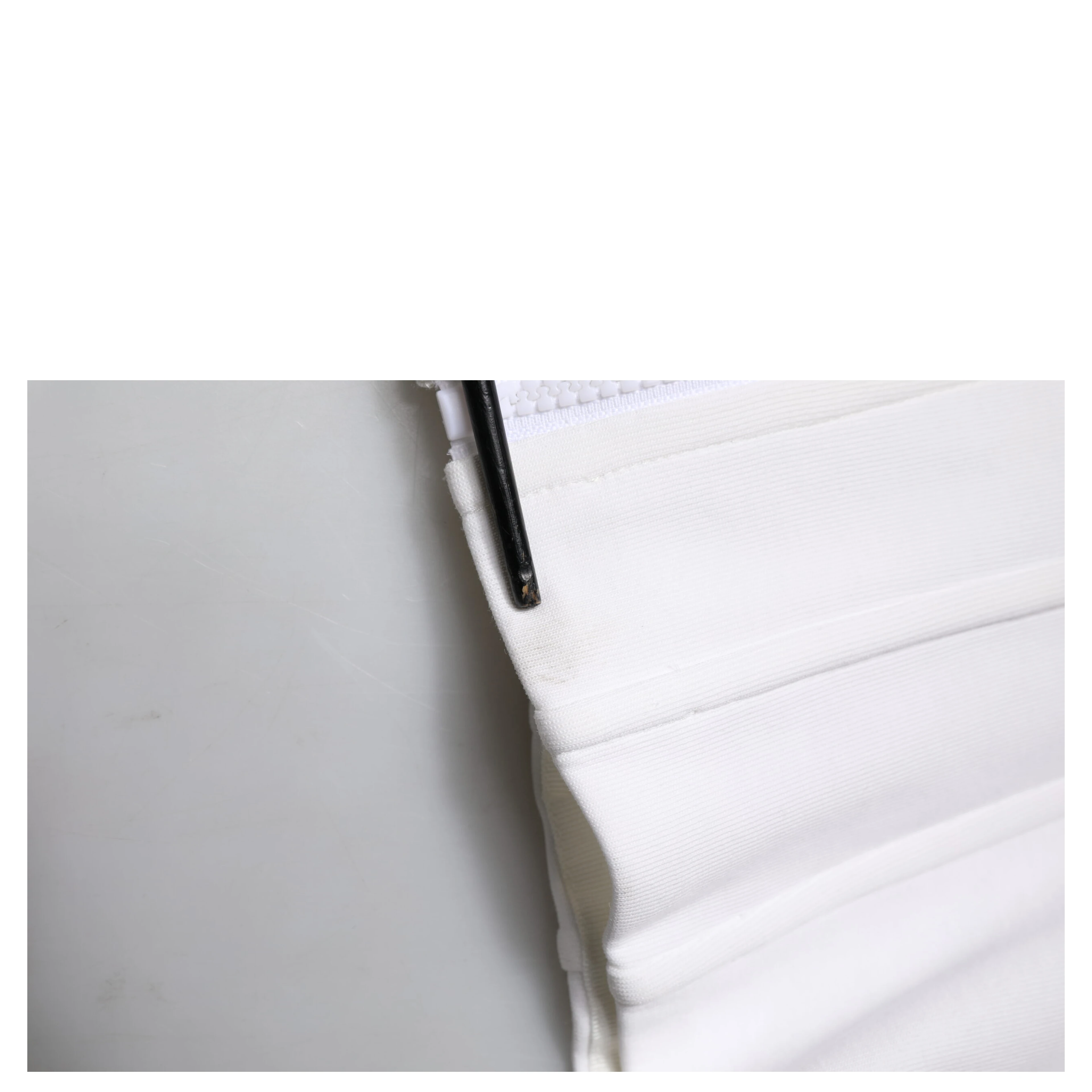 White Cotton Blend 3/4 Sleeves Blouse Top