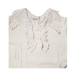 Cream Floral Lace Long Sleeves Blouse Top