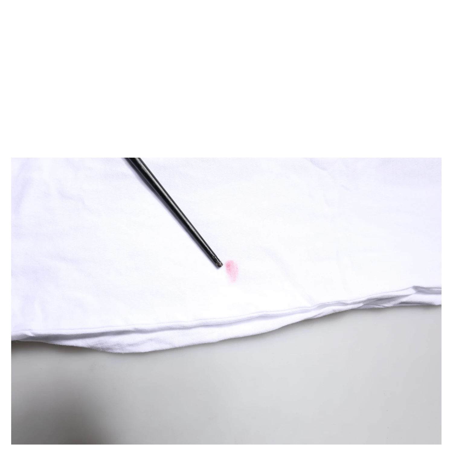 White Cotton Silk Blend Ascot Collar T-shirt