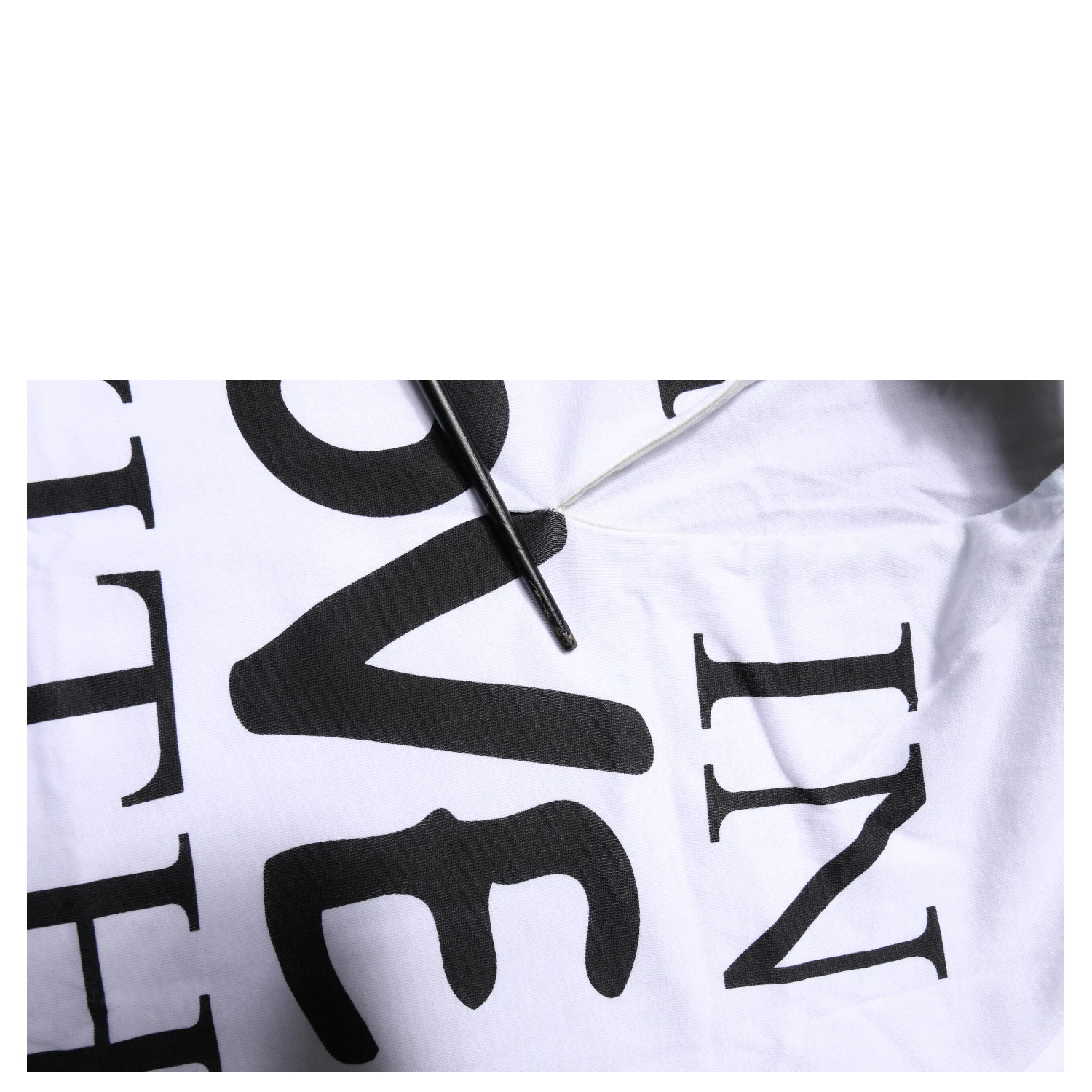 White Cotton Silk Blend Ascot Collar T-shirt