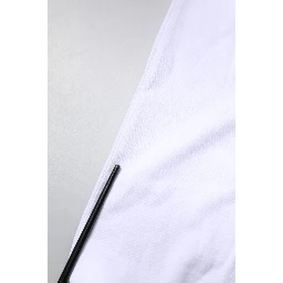 White Cotton Silk Blend Ascot Collar T-shirt