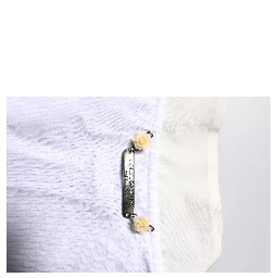 White Cotton Silk Blend Ascot Collar T-shirt