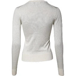 Cream Floral Silk Embellished Cardigan Sweater