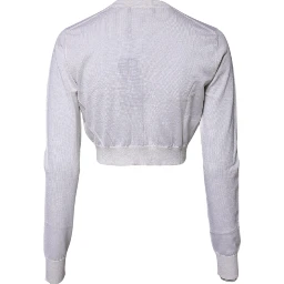 Cream Cashmere Knit Cropped Cardigan Sweater