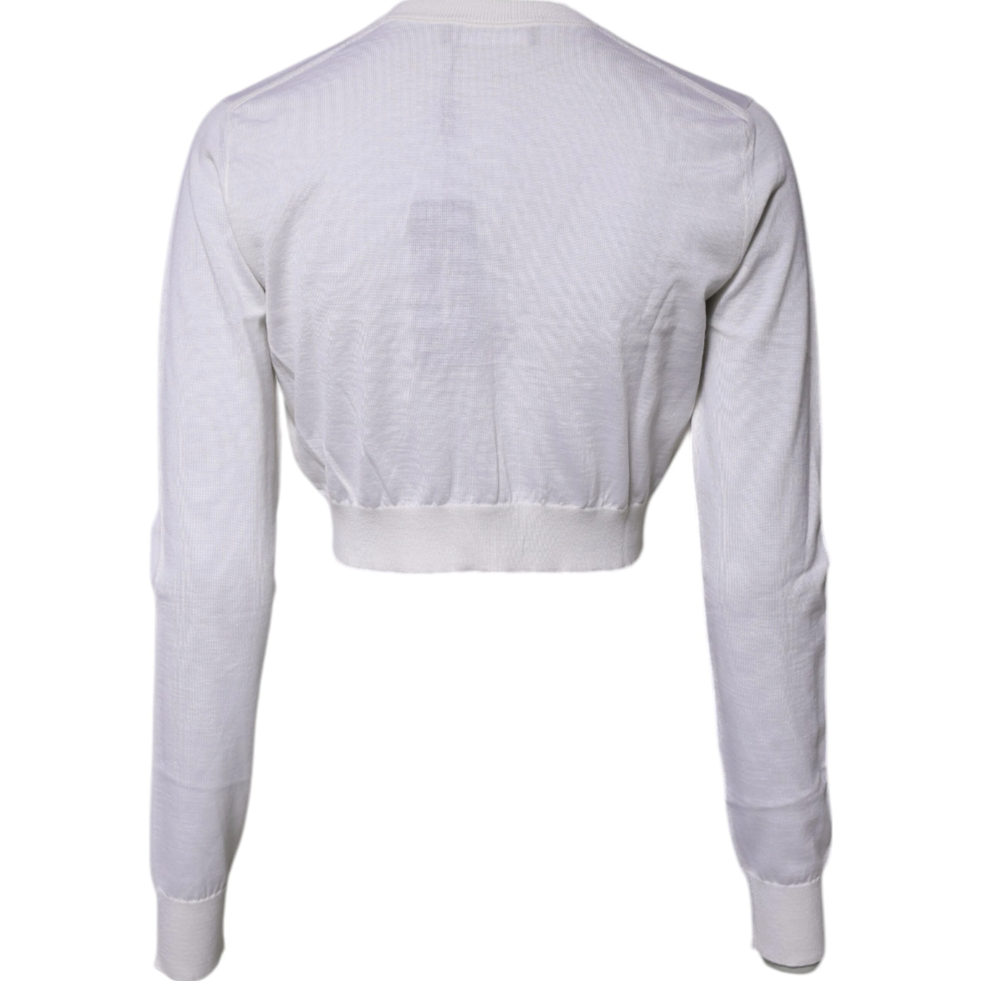 Cream Cashmere Knit Cropped Cardigan Sweater