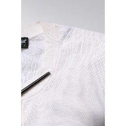Cream Cashmere Knit Cropped Cardigan Sweater