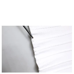 White Cotton Blend 3/4 Sleeves Blouse Top