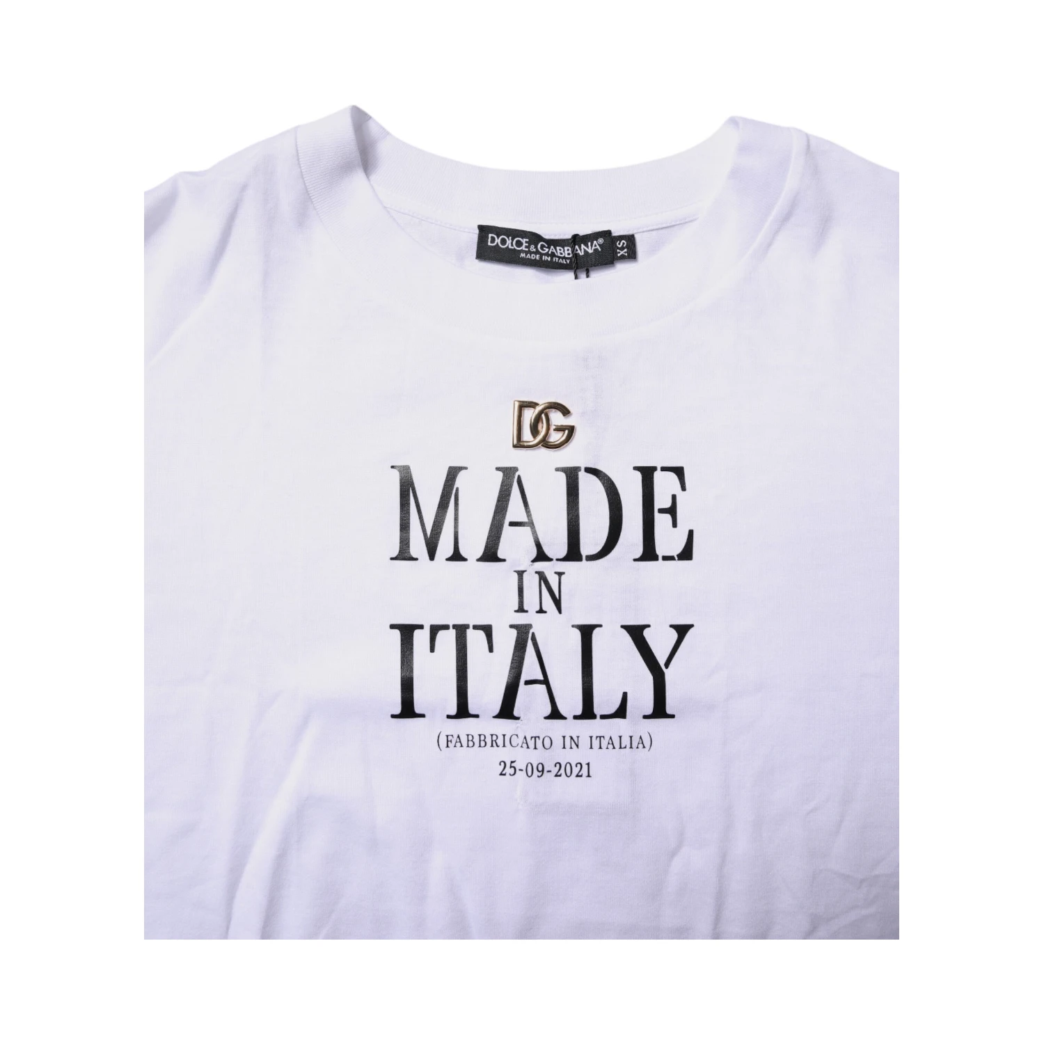 White Printed Round Neck Top Cotton T-shirt