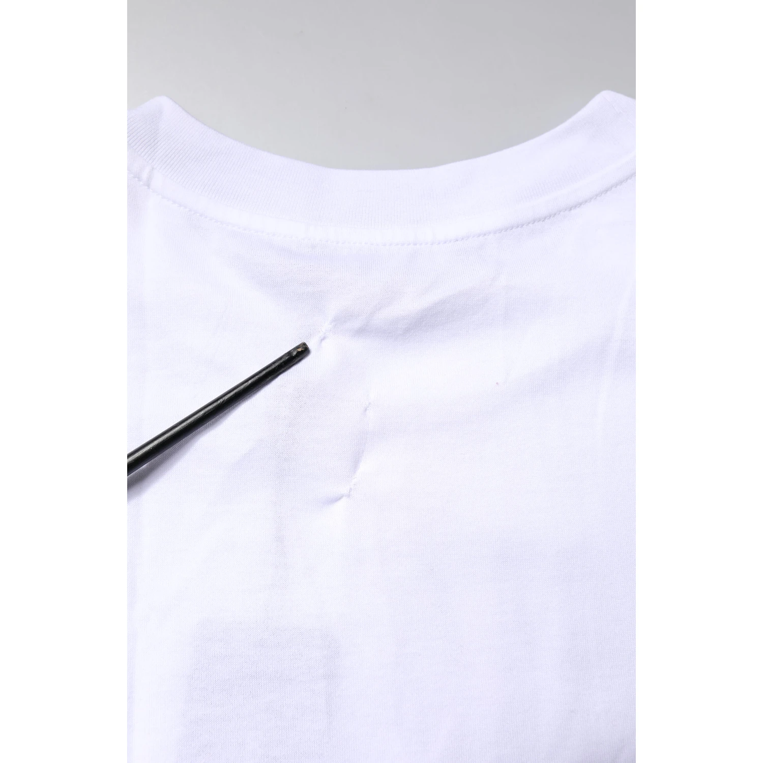 White Printed Round Neck Top Cotton T-shirt