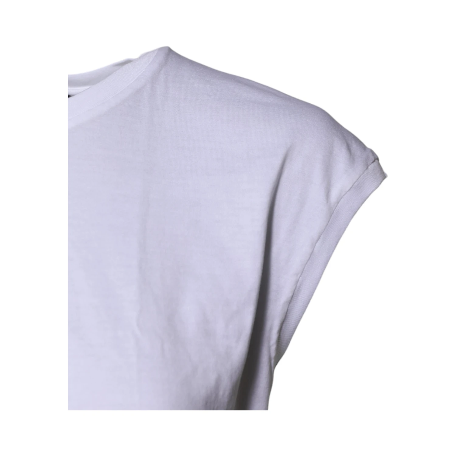 White Cotton Sleeveless Round Neck Tank Top