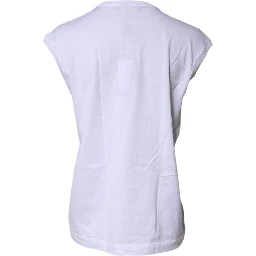 White Cotton Sleeveless Round Neck Tank Top