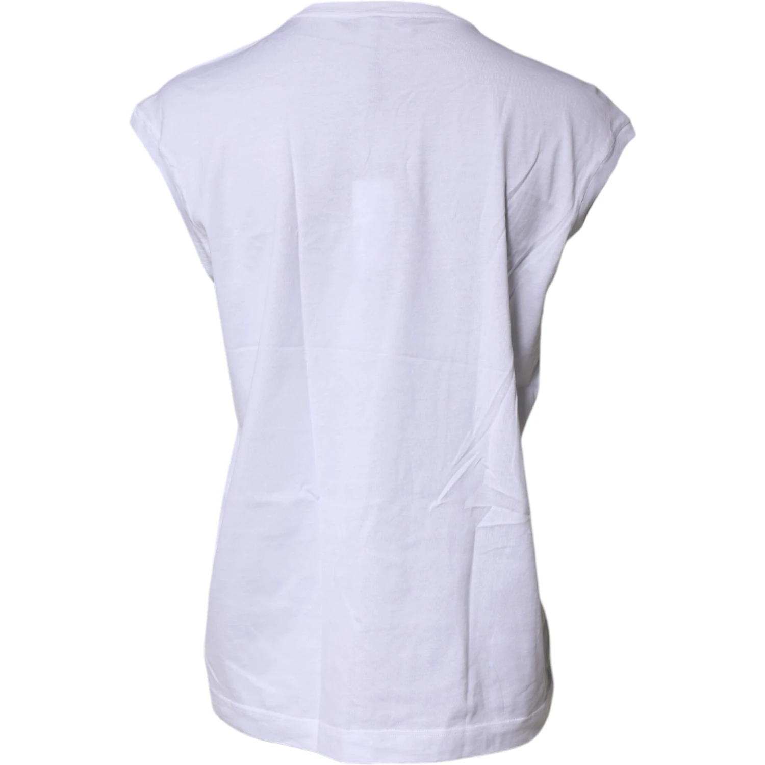White Cotton Sleeveless Round Neck Tank Top