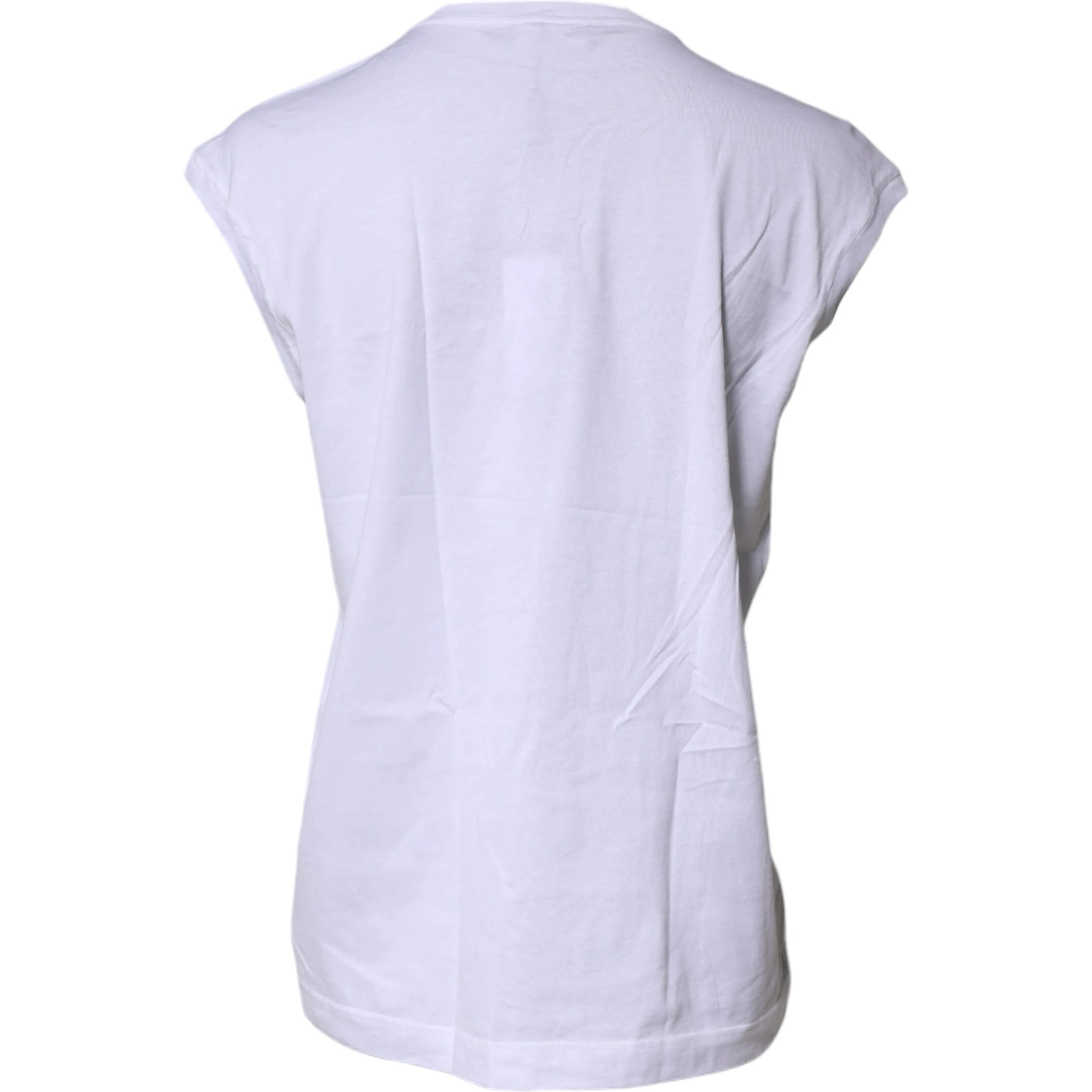 White Cotton Sleeveless Round Neck Tank Top