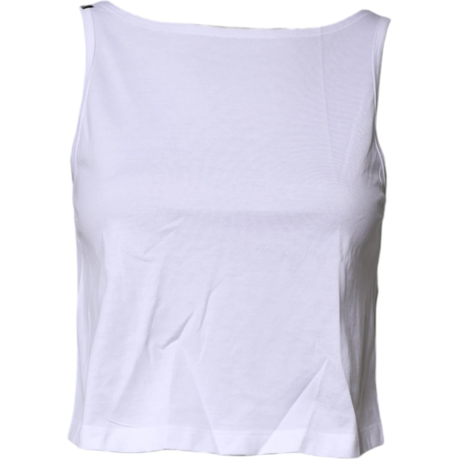 White Cotton Sleeveless Round Neck Tank Top