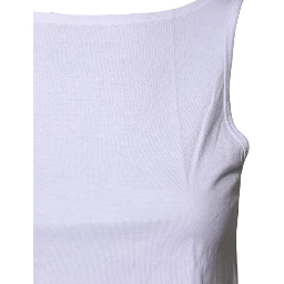White Cotton Sleeveless Round Neck Tank Top