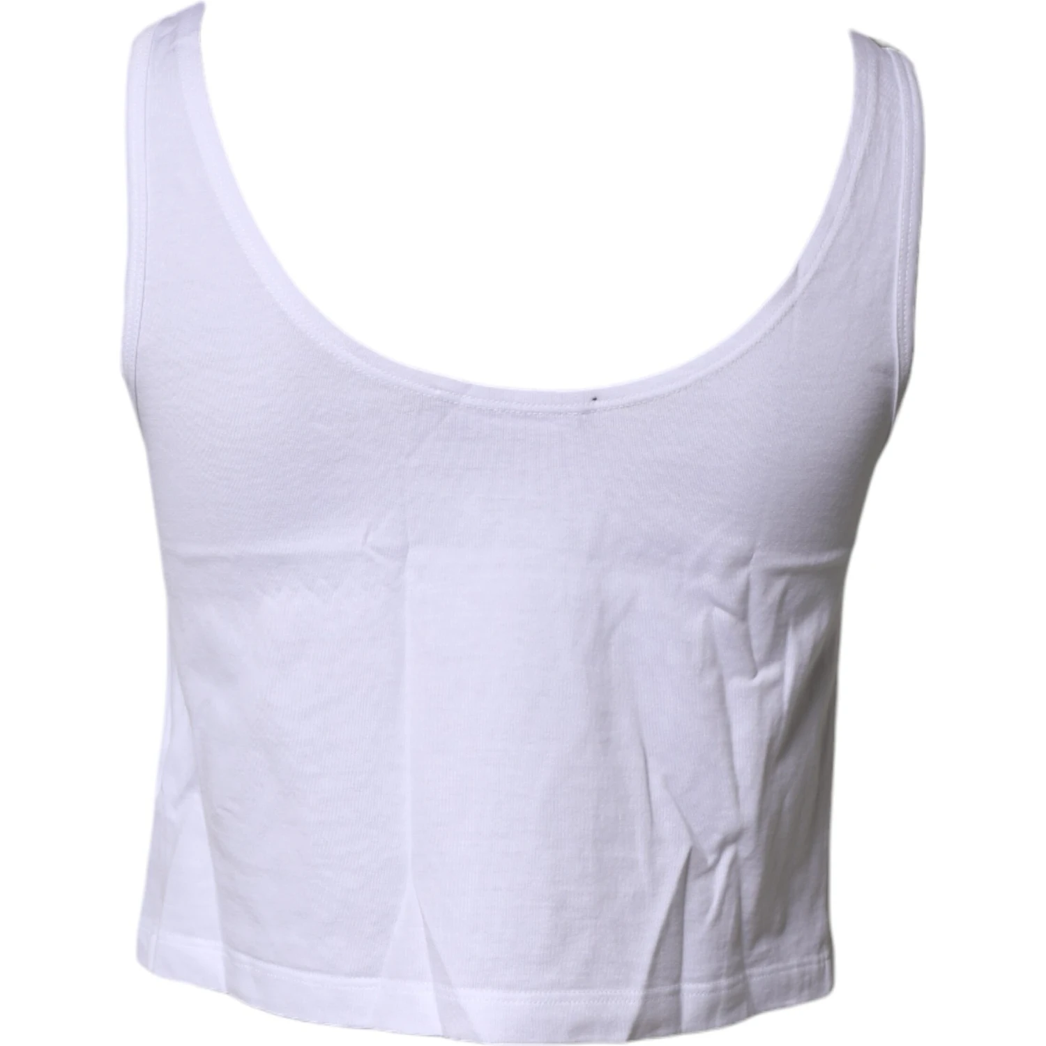White Cotton Sleeveless Round Neck Tank Top