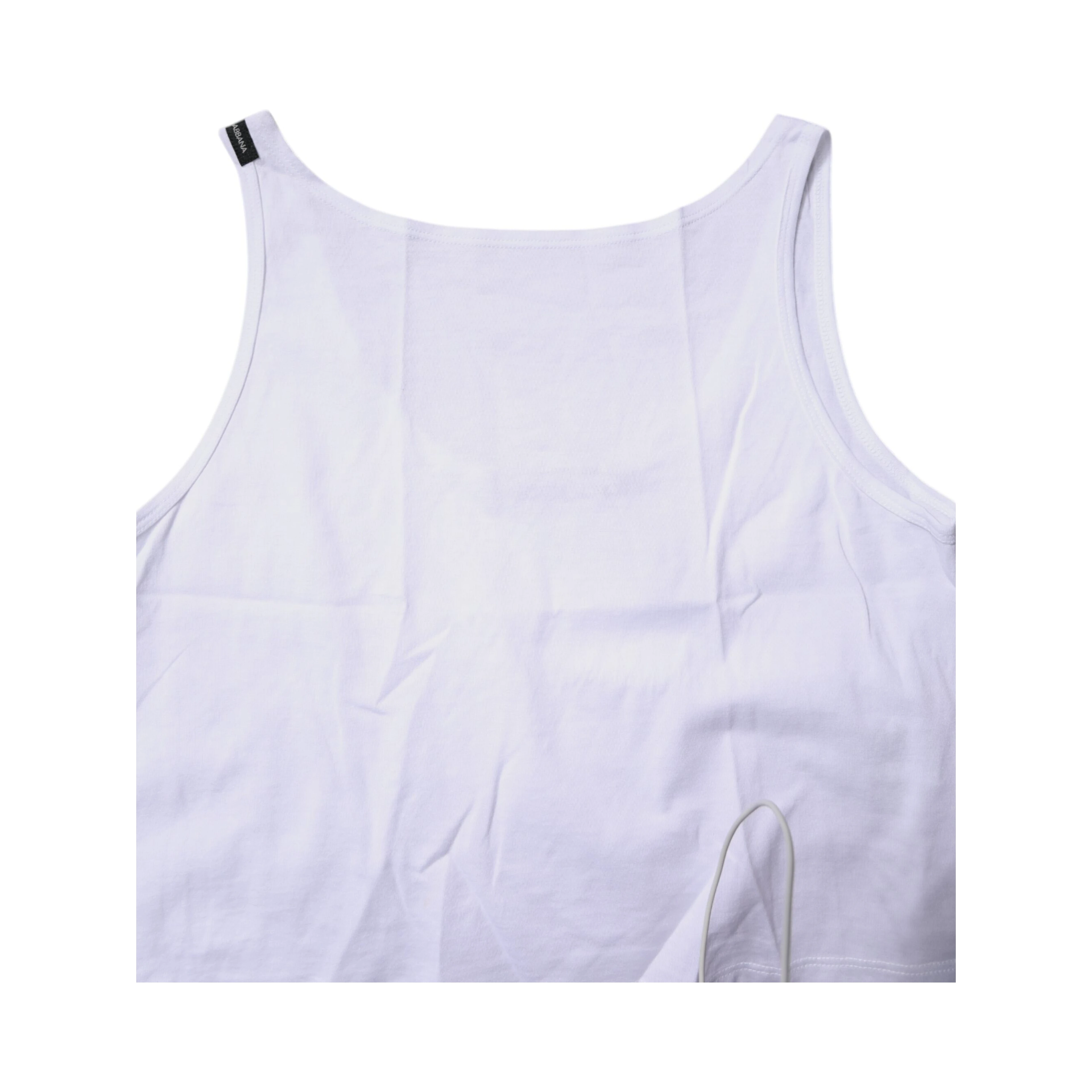 White Cotton Sleeveless Round Neck Tank Top