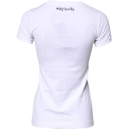 White Cotton #DGFAMILY Embroidery T-shirt