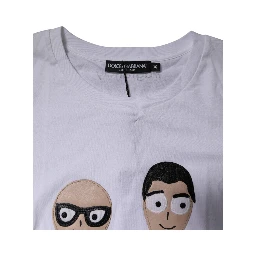 White #DGFAMILY Embroidery Cotton T-shirt
