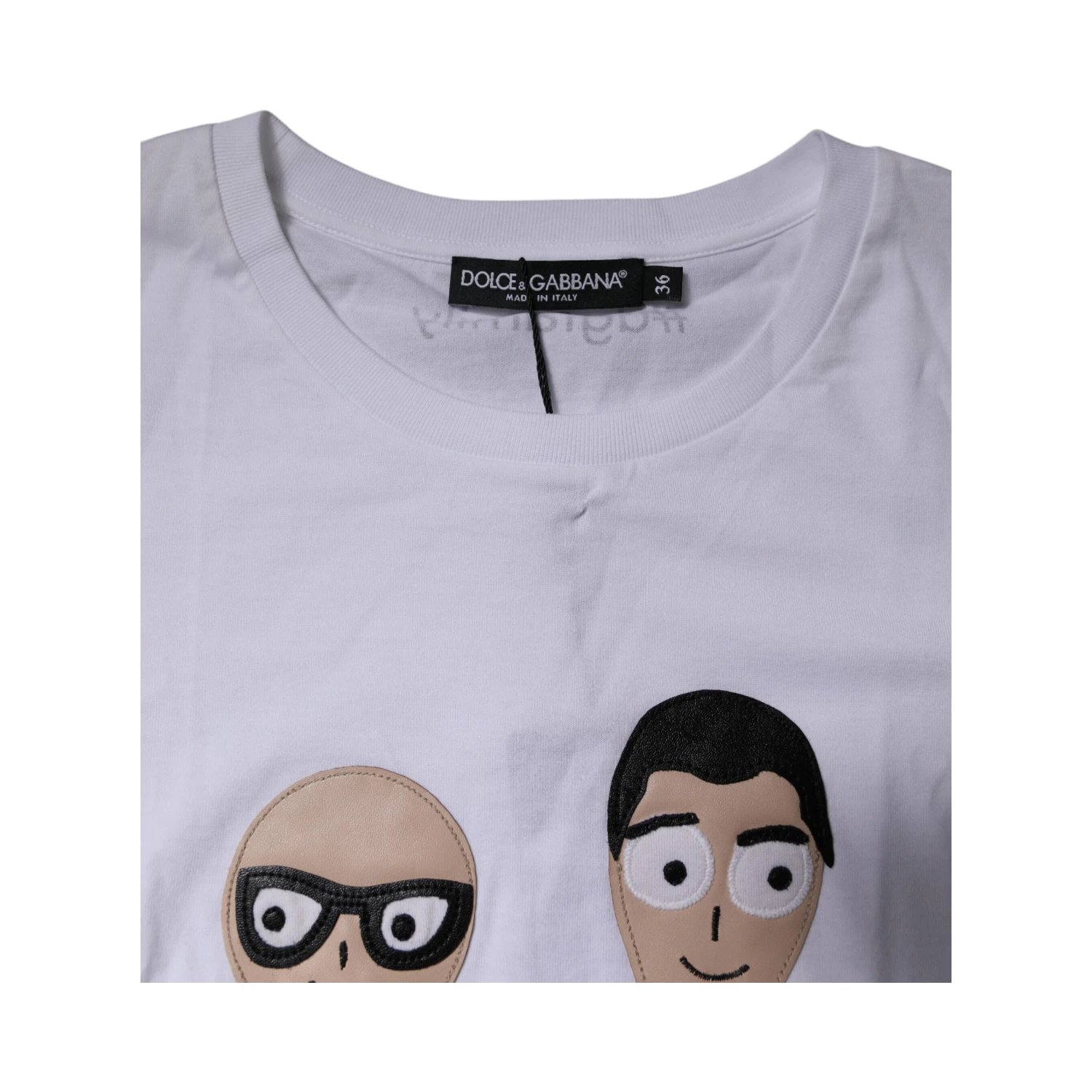 White #DGFAMILY Embroidery Cotton T-shirt