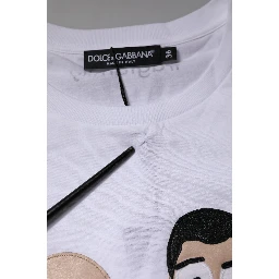 White #DGFAMILY Embroidery Cotton T-shirt