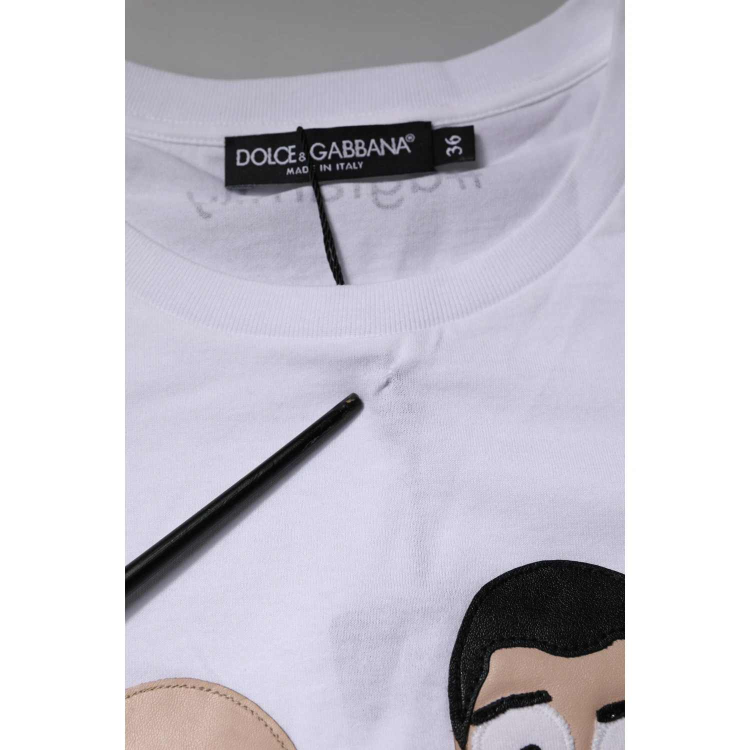 White #DGFAMILY Embroidery Cotton T-shirt