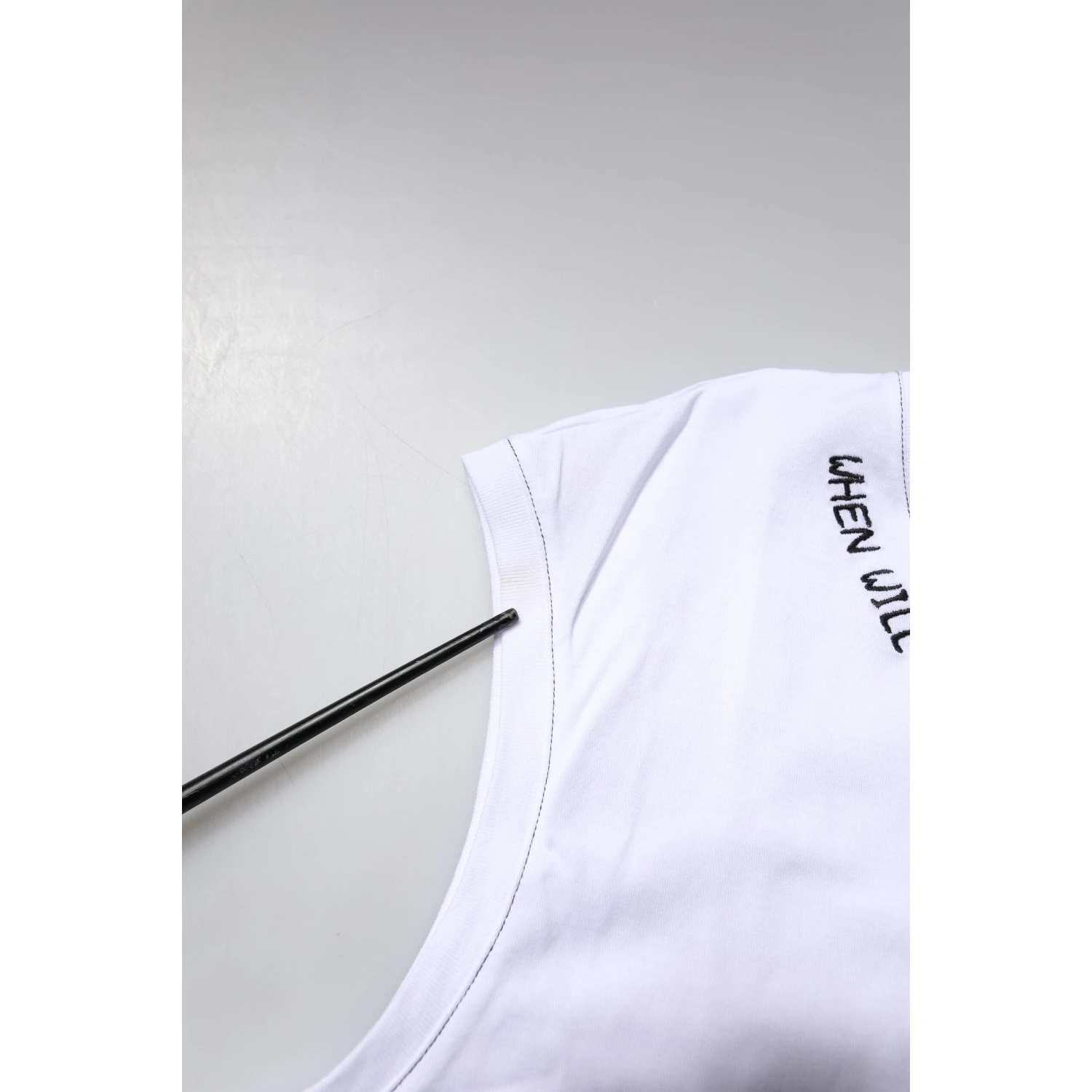White Cotton Sleeveless Printed Tank T-shirt